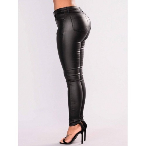 Apperloth A Plus High Waist PU Leather Skinny PantsXXL - Picture 7 of 16